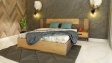 Спален комплект Фюжън с включен матрак Бонел 160/200 тъмен бетон със златен дъб - изглед 2