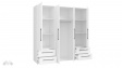 Гардероб Мокарис четирикрилни бял - изглед 3 - МебелМаг Гардероб Мокарис четирикрилни бял - изглед 3