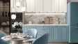 Кухня Исма прави деним мат с крийм гланц и мока - изглед 1