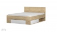 Спалня 160/200 Лорис с включен матрак Бонел 160/200 дъб кремона с бял гланц - изглед 1 - МебелМаг Спалня 160/200 Лорис с включен матрак Бонел 160/200 дъб кремона с бял гланц - изглед 1