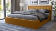 Тапицирана спалня 160/200 Бори с включен матрак Бонел 160/200 горчица - изглед 1 - МебелМаг Тапицирана спалня 160/200 Бори с включен матрак Бонел 160/200 горчица - изглед 1