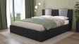 Тапицирана спалня 160/200 Камеа с включен матрак Бонел 160/200 черна със сребристо - изглед 1