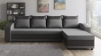 Ъглов диван Адриан L универсален ъгъл сив с черна кожа - изглед 2