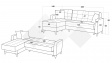 Ъглов диван Амалия универсален ъгъл черен - изглед 12