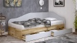 Легло с чекмеджета 90/200 Селтик с включен матрак Бонел 90/200 келтски дъб със светло сиво - изглед 2 - МебелМаг Легло с чекмеджета 90/200 Селтик с включен матрак Бонел 90/200 келтски дъб със светло сиво - изглед 2