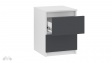 Нощен шкаф Никола бял с антрацит - изглед 3 - МебелМаг Нощен шкаф Никола бял с антрацит - изглед 3