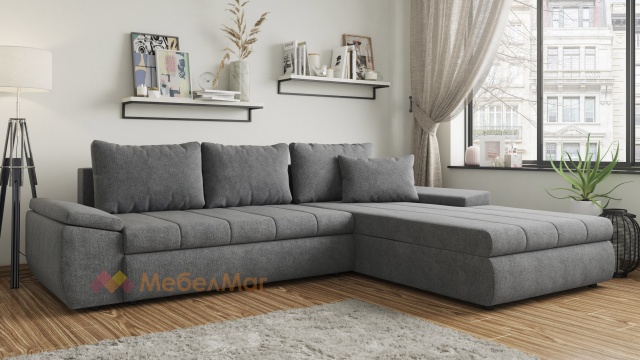 Ъглов диван Ливърпул с посока сив
