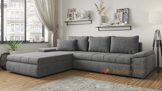 Ъглов диван Ливърпул с посока сив