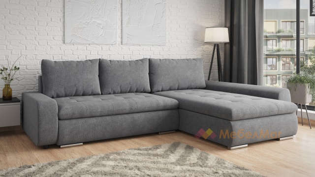 Ъглов диван Дейзи универсален ъгъл сив