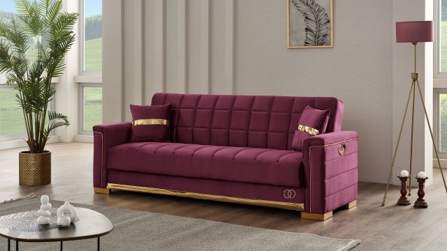 Диван Агра триместни бордо - МебелМаг Диван Агра триместни бордо