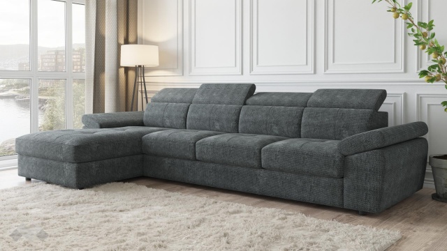 Ъглов диван Джент с посока графит