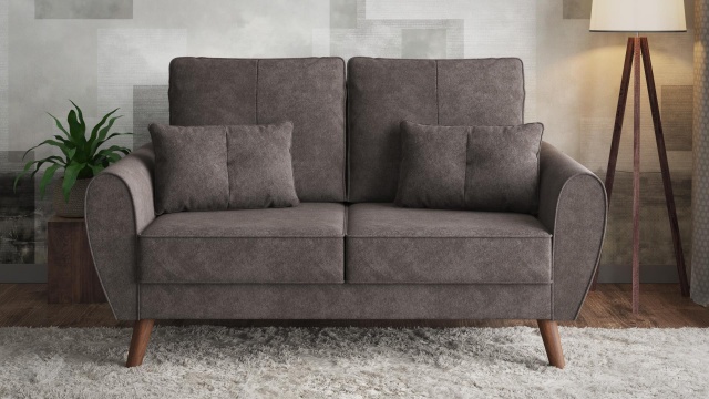 Диван Мерива двуместни кафяв - МебелМаг Диван Мерива двуместни кафяв