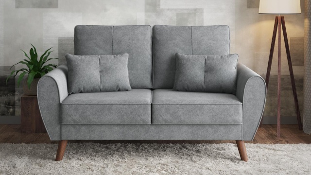 Диван Мерива двуместни сив - МебелМаг Диван Мерива двуместни сив
