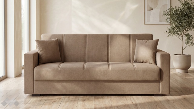 Диван Фиорина триместни кафяв