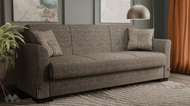 Диван Флоранс триместни кафяв - МебелМаг Диван Флоранс триместни кафяв