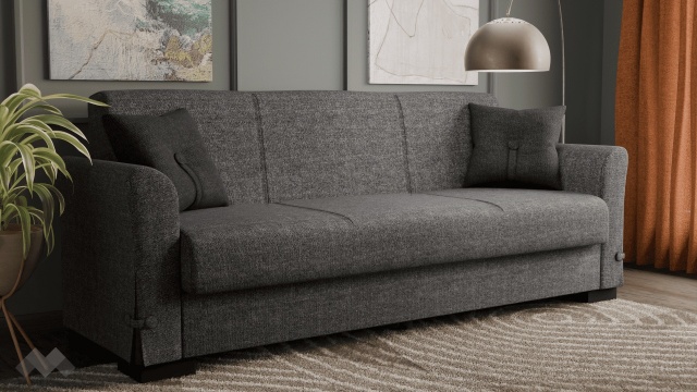 Диван Флоранс триместни сив - МебелМаг Диван Флоранс триместни сив