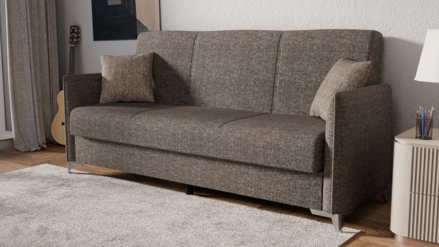 Диван Сафо триместни кафяв - МебелМаг Диван Сафо триместни кафяв