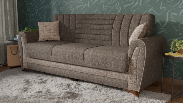 Диван Серен триместни кафяв