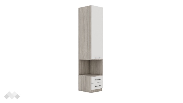 Гардероб Комо еднокрилни дъб ърбан ойстър с бяло - МебелМаг Гардероб Комо еднокрилни дъб ърбан ойстър с бяло