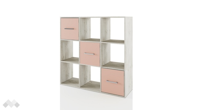 Етажерка Бретани дъб пиемона с розова праскова - МебелМаг Етажерка Бретани дъб пиемона с розова праскова