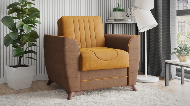 Разтегателен фотьойл Ялта горчица - МебелМаг Разтегателен фотьойл Ялта горчица