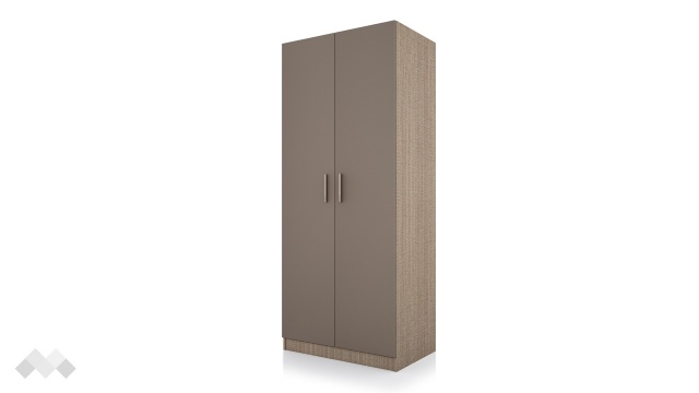 Гардероб Дилън двукрилни мока с лате - МебелМаг Гардероб Дилън двукрилни мока с лате