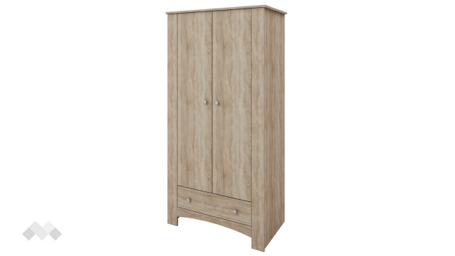 Гардероб Одеса двукрилни тъмна сонома