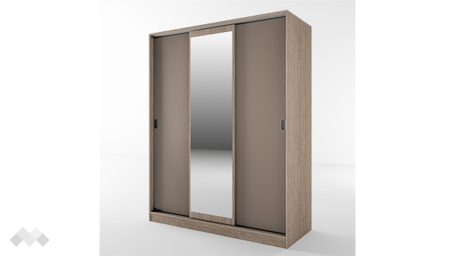 Гардероб Ричмънд с плъзгащи врати мока с лате