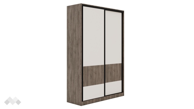 Гардероб Комо с плъзгащи врати орех селект тъмен с кашмир - МебелМаг Гардероб Комо с плъзгащи врати орех селект тъмен с кашмир