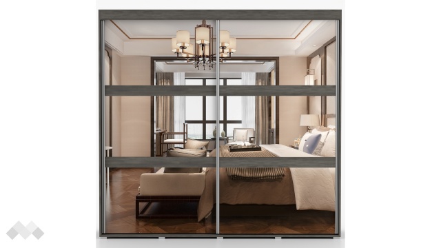 Гардероб Латте с плъзгащи врати тъмен норвежки бор