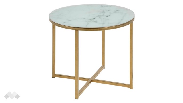 Холна маса Алисма бял мрамор със златно