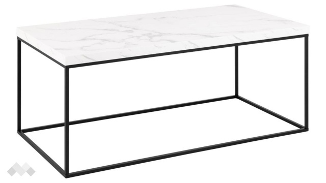 Холна маса Бароса бял мрамор с черно