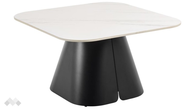 Холна маса Салинас бял с черен мат