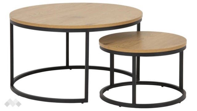 Холна маса Спиро комплект маси тъмен дъб с черно