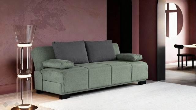 Клик-клак канапе Бостън триместни зелен