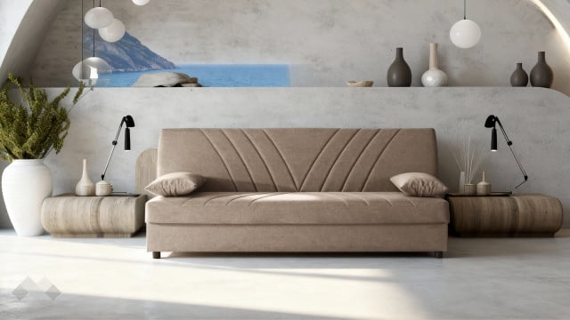 Клик-клак канапе Фиджи триместни кафяв