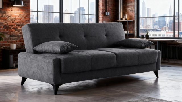 Клик-клак канапе Нейт триместни сив