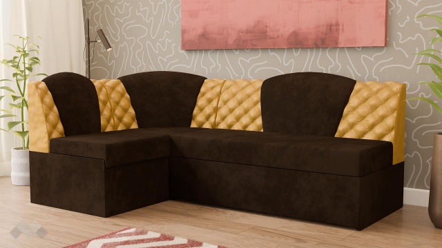 Кухненски ъгъл Кадилак универсален ъгъл кафяв със златисто