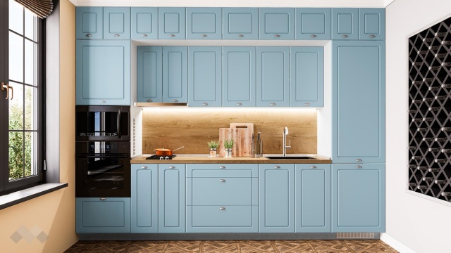 Кухня Зана прави деним мат с бяло гладко