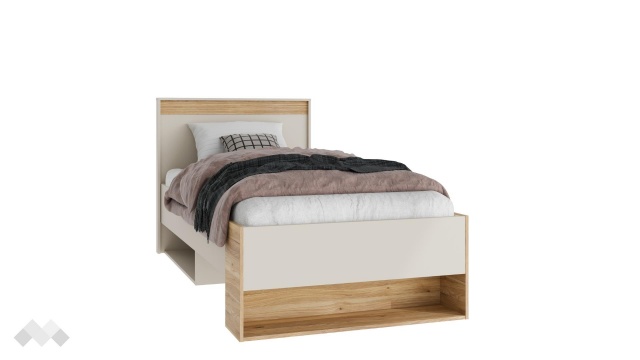 Легло с чекмеджета 90/200 Векслин пясък с дъб маувела - МебелМаг Легло с чекмеджета 90/200 Векслин пясък с дъб маувела