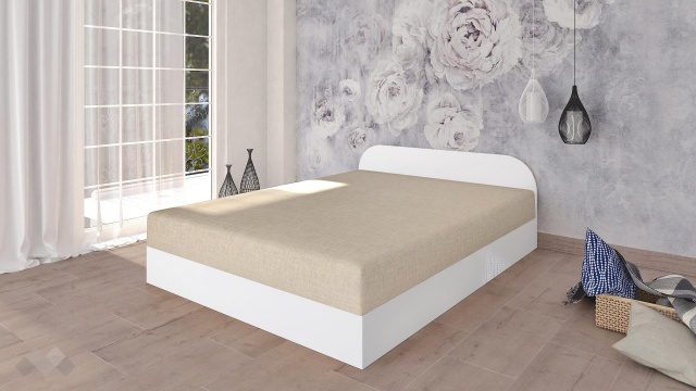 Легло 144/190 Шайн с включен матрак Бонел 144/190 бял гланц - МебелМаг Легло 144/190 Шайн с включен матрак Бонел 144/190 бял гланц