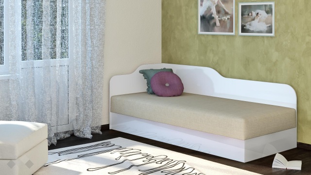 Ъглово легло 82/190 Шайн с включен матрак Бонел 82/190 бял гланц - МебелМаг Ъглово легло 82/190 Шайн с включен матрак Бонел 82/190 бял гланц