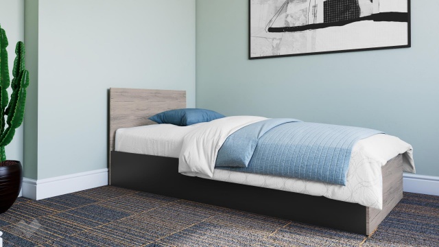 Легло 90/200 Спирит с включен матрак Бонел 90/200 малта с антрацит - МебелМаг Легло 90/200 Спирит с включен матрак Бонел 90/200 малта с антрацит