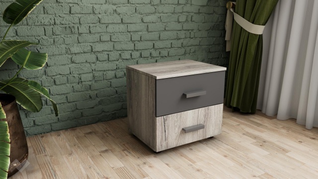 Нощен шкаф Оптима малта с антрацит