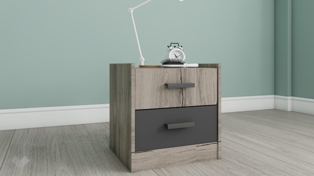 Нощен шкаф Спирит малта с антрацит