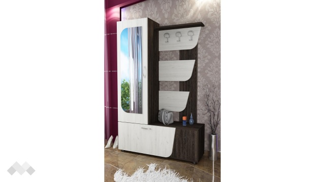 Портманто Сигма винтидж с дъб крафт бял