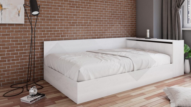 Приста с ракла 120/190 Арго с включен матрак Бонел 120/190 бял фладер - МебелМаг Приста с ракла 120/190 Арго с включен матрак Бонел 120/190 бял фладер