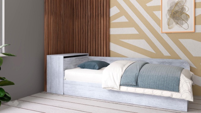 Приста с ракла 120/190 №1 с включен матрак Бонел 120/190 дъб антик - МебелМаг Приста с ракла 120/190 №1 с включен матрак Бонел 120/190 дъб антик