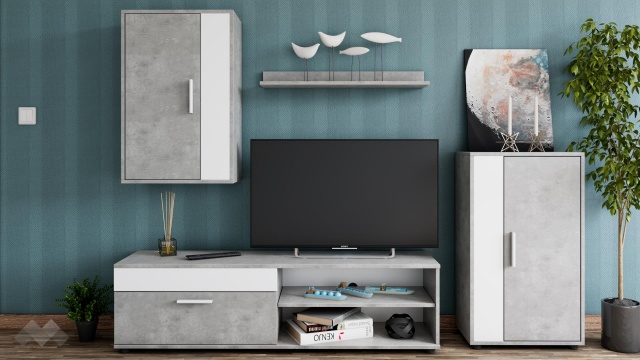 Секция Бърно модулни бетон с бяло