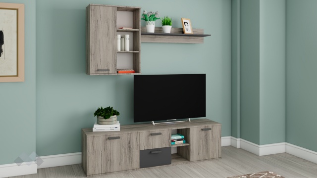 Секция Спирит с открити рафтове малта с антрацит